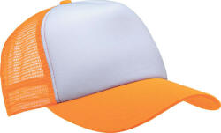 K-UP KP111 hálós baseball sapka 5 paneles K-UP, White/Fluorescent Orange-U (kp111wh-for-u)