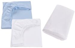 Confort Family Set 2 cearsafuri patut 90x50 cm bumbac 100% alb blue + Protectie impermeabila (CFAM4405) - kidiko