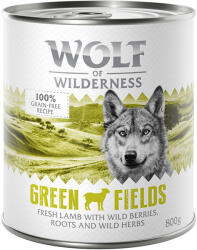 Wolf of Wilderness 12x800g 11 + 1 ingyen! Wolf of Wilderness nedves kutyatáp - Green Fields bárány