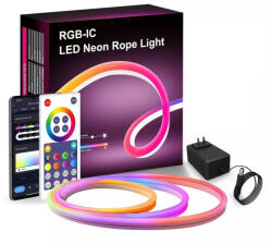 RSH RSH® LD05 - SMART, RGB LED Neoncsík - 5 méter, irányítás: Applikáció & távirányító, 16 mill. szín, 4 világítási mód, falra ragasztható