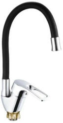 Zegor egykaros mosogató csaptelep flexibilis kifolyócsővel YUB4-F181KB Fekete (YUB4-F181KB) - optonica