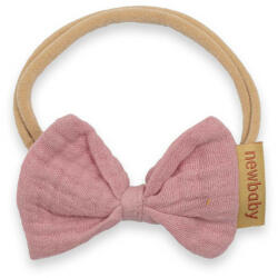NEW BABY Puha muszlinból készült fejpánt csecsemőknek New Baby pink - pindurka