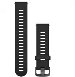 Garmin Forerunner 645 óraszíj 20 mm fekete szilikon szürke csat (Quick Release) (010-11251-1G)