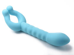 Frisky Yass! Vibe Dual-Ended Silicone Vibrator Teal Vibrator