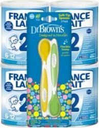 France Lait Franța Lait 2 formule ulterioare de lapte pentru sugari de la 6-12 luni 4x400g + 2 lingurițe (IP3265)