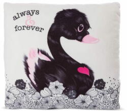 NICI plüsspárna Love Black Swan 30x30 cm