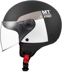 MT Helmets Casca moto deschisa MT STREET INBOARD D2 alb-negru mat (MT1338A11323)