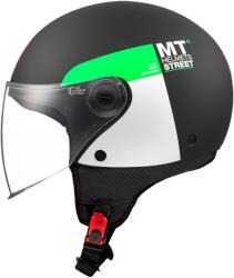 MT Helmets Casca moto deschisa MT STREET INBOARD D6 negru-verde mat (MT1338A11363)