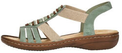 RIEKER Sandale dama, Rieker, 60851-52-Verde, casual, piele ecologica, cu talpa joasa, verde (Marime: 37)