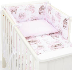 MT Textil MTT 3 részes ágyneműhuzat szett (100x135cm) - Rózsaszín felhők alvó macikkal