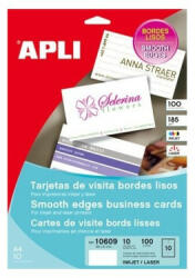 APLI 10241 kétoldalas névjegykártyák matt, 89x51 mm, 10db/ív, 10ív/csomag (APLI_ETIKETT333) - cartridge