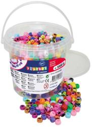 Playbox PlayBox: Műanyag fűzhető metál színű gyöngyök vödörben 1000db-os (2471347)
