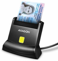  AXAGON CRE-SM4N, USB-A StandReader érintőkártya olvasó Smart card (eObčanka), kábel 1, 3m