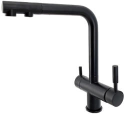 Getwell SpoonBill, 3 utas, Kihúzható Zuhanyfejes Konyhai Csap Vízszűrőkhöz Fekete színben (GW246B)