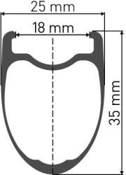 DT Swiss PRC 1400 Spline Disc Carbon 35 Road hátsó kerék (WPRC140NIDJCA04404)
