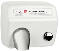 World Dryer Model A nyomógombos, időzített kézszárító, acél, fehér, 2300 W (DA548-974)