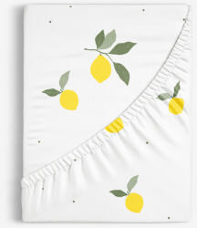 Goldea cearceaf de pat cu elastic din bumbac - lămâie 160 x 200 cm