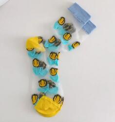 Elsilpes Kft Női virágmintás nylon hálós sárga-kék zokni