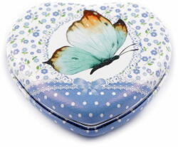 Kozmetikai tükör szív pillangóval - kék