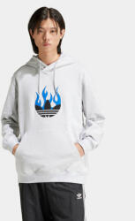 Adidas Bluză Flames Logo IS2947 Gri Regular Fit