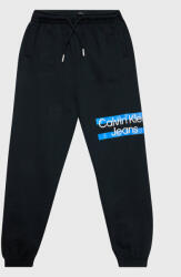 Calvin Klein Jeans Pantaloni trening Maxi Block Logo IB0IB01591 Negru Regular Fit