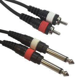 Accu-Cable AC-2R-2J6M/3 2x RCA m to 2x 63 jack mon
