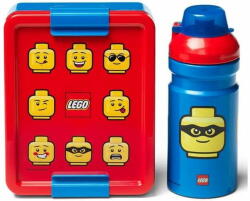 LEGO® Snack doboz 20 x 17, 3 x 7, 1 cm + palack 390 ml, PP + szilikon ICONIC CLASSIC 2 részes készlet