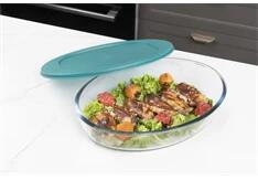 TOO KT-98 üveg 1600 ml-es hőálló ovális ételtároló műanyag tetővel (KT-98) - bestbyte