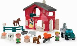 Ecoiffier Joc de construit fermă tradițională cu mașină Abrick Écoiffier și 2 figurine y cu 5 animăluțe de la 18 luni (ECO2981)