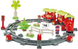 Ecoiffier Joc de construit trenuleț cu șine Country Train Abrick Écoiffier cu o turbină eoliană și 4 figurine de la 18 luni (ECO2982)