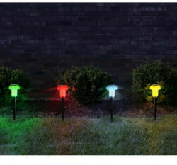 GLOBO Földbeszúrható színes LED lámpa, napelemes, 4db/csomag (33987-4)