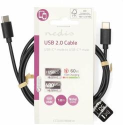 Nedis USB kábel | USB 2.0 | USB-C Dugasz | USB-C Dugasz | 60 W | 480 (CCGL60700BK10)