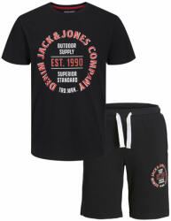 Jack&Jones Junior Set tricou și pantaloni scurți sport 12235271 Negru Regular Fit