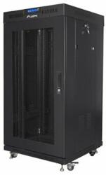 Lanberg NET 19" szabadonálló rack szekrény 22U/600X600 perforált ajtó, lapraszerelt, LCD kijelző, fekete V2 (FF01-6622-23BL) (FF01-6622-23BL)