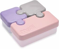 Melii uzsonnás doboz Puzzle rózsaszín, lila, szürke