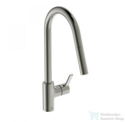 Ideal Standard GUSTO kihúzható fejes, 2 funkciós mosogató csaptelep, Silver storm BD416GN (BD416GN)