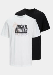 JACK & JONES Set 2 tricouri Map Logo 12260796 Negru Regular Fit