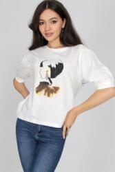 RohBoutique Casual cotton T shirt Aimelia BR2769 Cream with girl motif