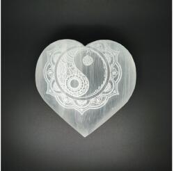 R. M. ékszer Ásványok Szelenit szív yin yang 9-10cm (109619)
