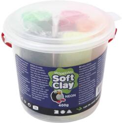 Herlitz Plastilina Soft Clay, Galeata Cu 5 Culori Neon Asortate, H: 9, 5 Cm, D: 10 Cm, 80 G/culoare (78691) - officeclass