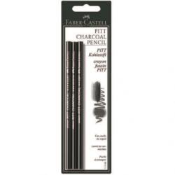 Faber-Castell Carbune Natural 3 Buc Pitt Monochrome S, M, H Faber-Castell (FC117498)