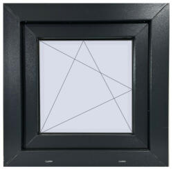 PPlusz 60x60 cm antracit színű műanyag bukó-nyíló ablak