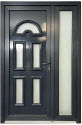 PPlusz Bréma antracit színű műanyag bejárati ajtó nyitható oldallal