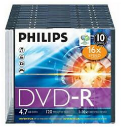Philips Írható DVD-R PHILIPS 4, 7GB 16X slim tok PH922500 (PH922500)