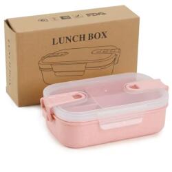 Too KT-113-P rózsaszín búzaszalma műanyag ebédlő doboz, 6.3x13x21.8 cm (KT-113-P)