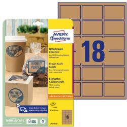 AVERY Etikett AVERY L7110-25 62x42mm termék címke környezetbarát barna kraft 450 címke/doboz 25 ív/doboz (L7110-25)