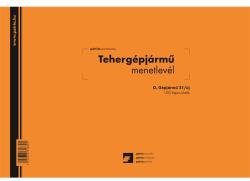 D. GEPJ. 21/UJ A4 100lapos fekvő "Tehergépjármű menetlevél" nyomtatvány (D.GEPJ.21/UJ) - pcx