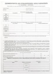 VECTRALINE Nyomtatvány üzembentartói jog átruházásáról szóló szerződés VECTRALINE A/4 álló 4 példányos AREND4/2010 (AREND4/2010)