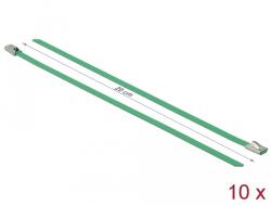 DeLock Rozsdamentes Acél Kábelkötegek Hossza 200 x Szélesség 4, 6 mm zöld 10 db
