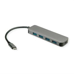 VALUE Hub Type-C - 4x USB 3.2 Gen 2, 1x PD, szürke 14.99. 5038-10 (14.99.5038-10)